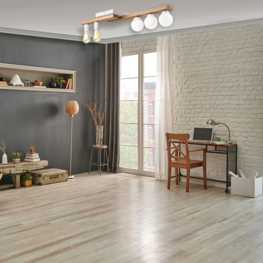 Fäst ljuskrona MATTE 2xE27/15W/230V + 3xG9/5W/230V vit/ek