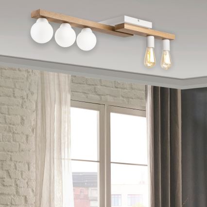 Fäst ljuskrona MATTE 2xE27/15W/230V + 3xG9/5W/230V vit/ek