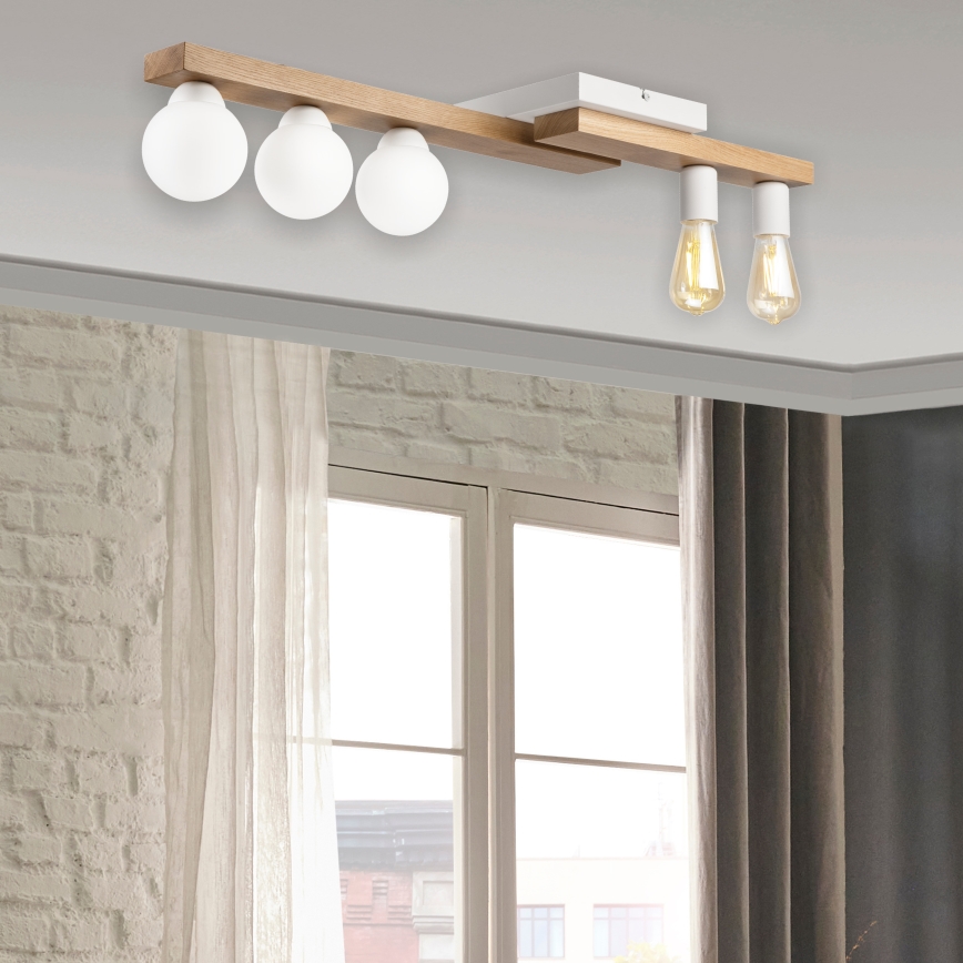 Fäst ljuskrona MATTE 2xE27/15W/230V + 3xG9/5W/230V vit/ek