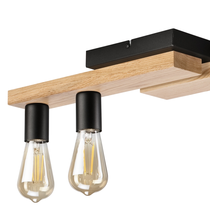 Fäst ljuskrona MATTE 4xE27/15W/230V svart/ek
