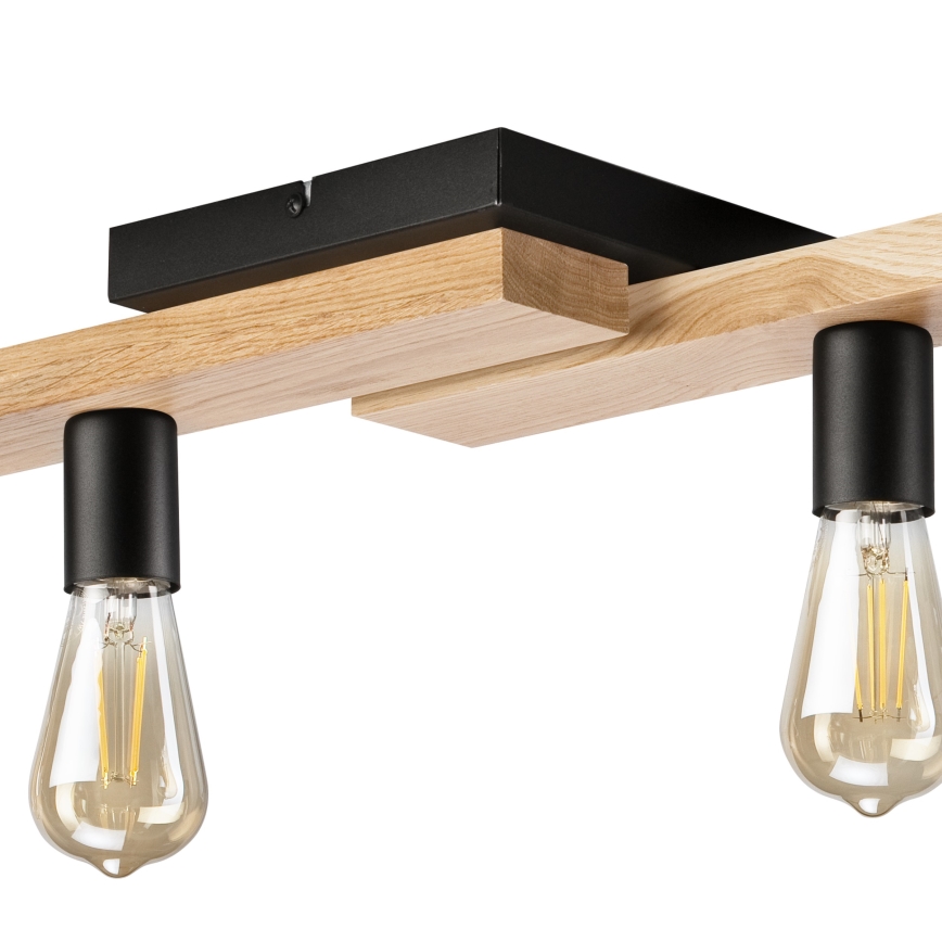 Fäst ljuskrona MATTE 4xE27/15W/230V svart/ek