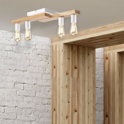 Fäst ljuskrona MATTE 4xE27/15W/230V vit/ek