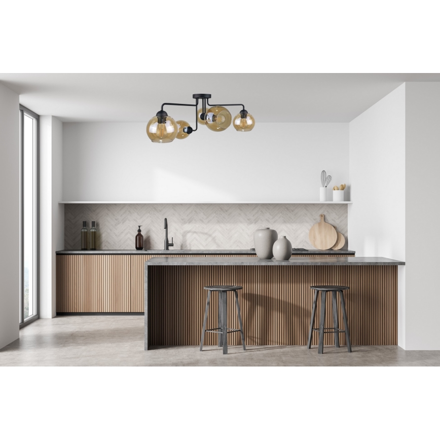 Fäst ljuskrona MONDE BLACK 5xE27/60W/230V