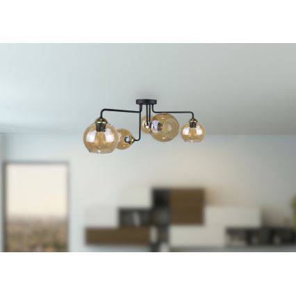 Fäst ljuskrona MONDE GOLD 5xE27/60W/230V