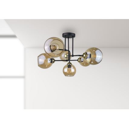 Fäst ljuskrona MONDE GOLD 6xE27/60W/230V