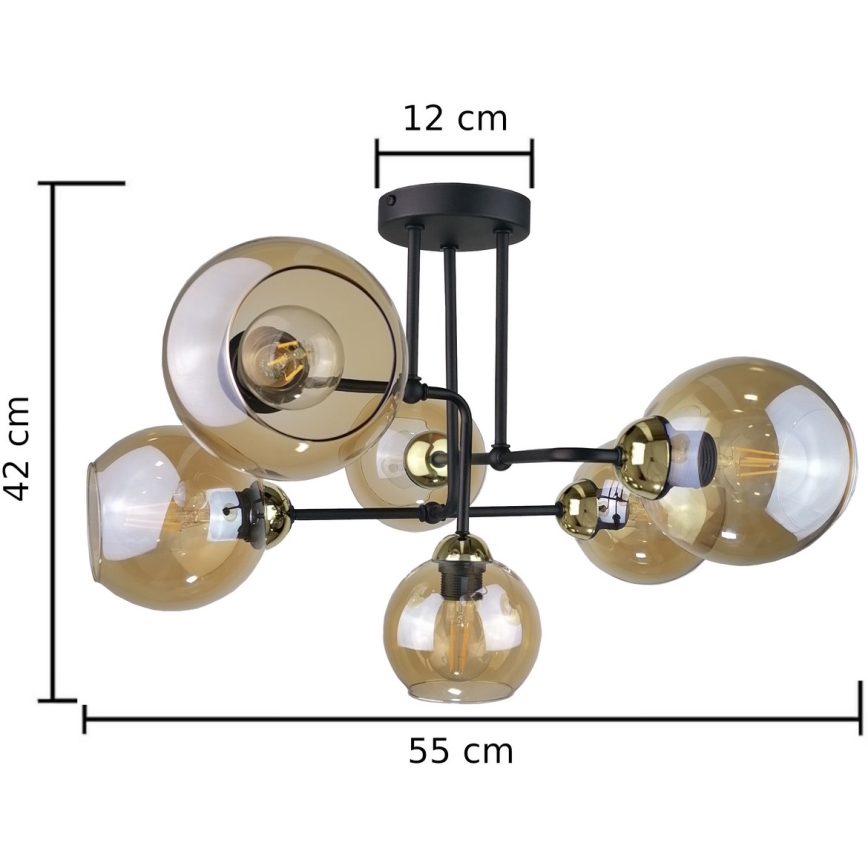 Fäst ljuskrona MONDE GOLD 6xE27/60W/230V