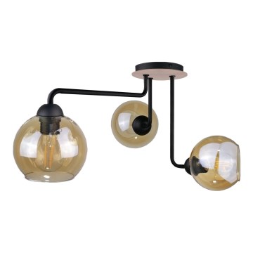 Fäst ljuskrona MONDE WOOD 3xE27/60W/230V