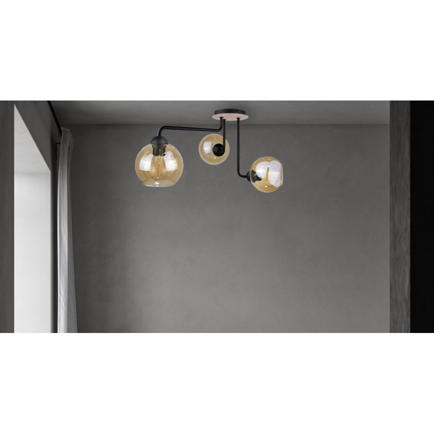 Fäst ljuskrona MONDE WOOD 3xE27/60W/230V
