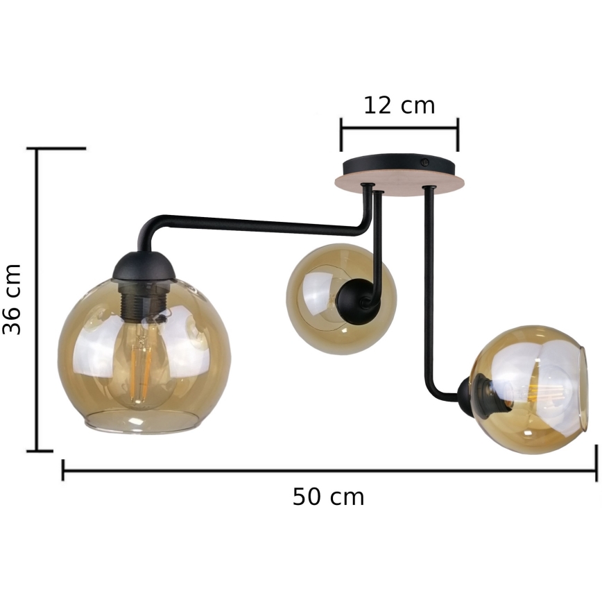 Fäst ljuskrona MONDE WOOD 3xE27/60W/230V
