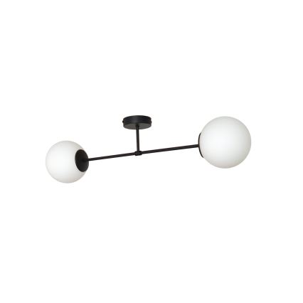 Fäst ljuskrona MOON 2xE27/15W/230V svart