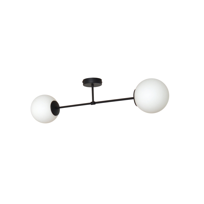Fäst ljuskrona MOON 2xE27/15W/230V svart