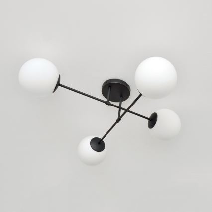 Fäst ljuskrona MOON 4xE27/15W/230V svart