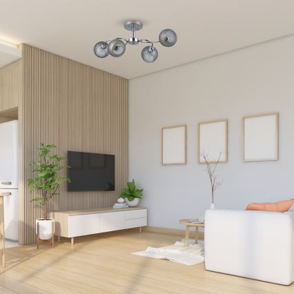 Fäst ljuskrona OAKLAND 4xE27/60W/230V