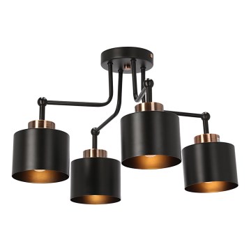 Fäst ljuskrona OLENA 4xE27/60W/230V svart