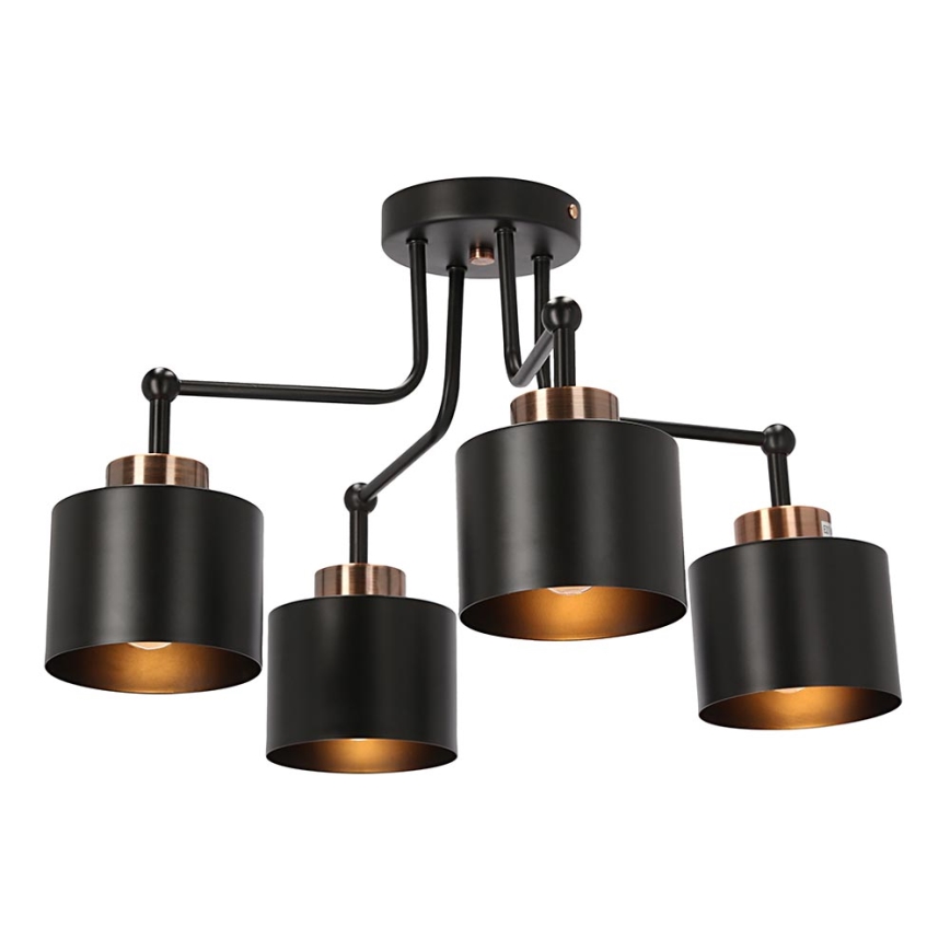 Fäst ljuskrona OLENA 4xE27/60W/230V svart