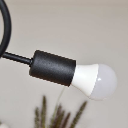 Fäst ljuskrona OXFORD 4xE27/15W/230V svart/blå