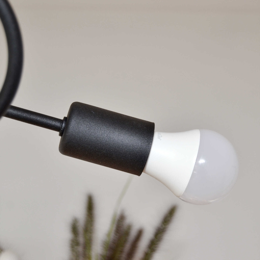 Fäst ljuskrona OXFORD 4xE27/15W/230V svart/blå
