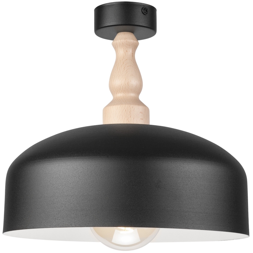 Fäst ljuskrona RINA 1xE27/15W/230V svart/bok