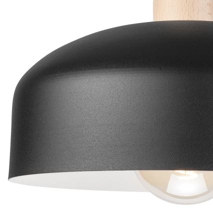 Fäst ljuskrona RINA 1xE27/15W/230V svart/bok