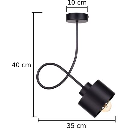 Fäst ljuskrona SIMPLY BLACK 1xE27/60W/230V