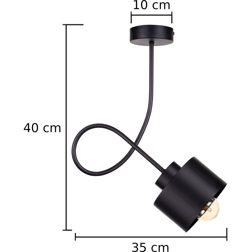 Fäst ljuskrona SIMPLY BLACK 1xE27/60W/230V