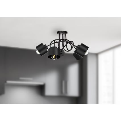 Fäst ljuskrona SIMPLY BLACK 5xE27/60W/230V