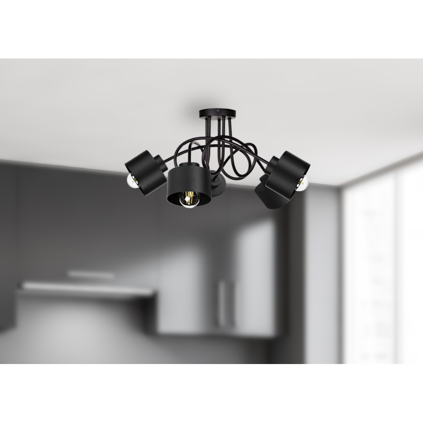 Fäst ljuskrona SIMPLY BLACK 5xE27/60W/230V