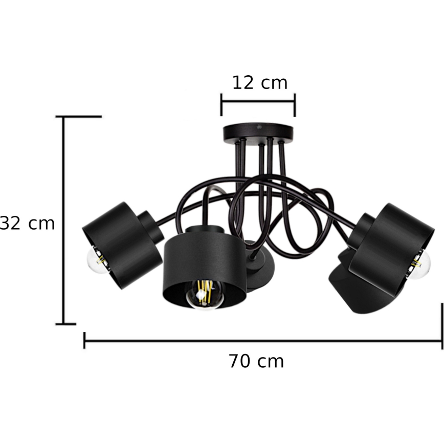 Fäst ljuskrona SIMPLY BLACK 5xE27/60W/230V