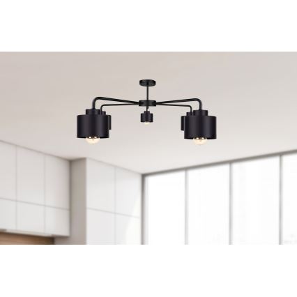 Fäst ljuskrona SIMPLY BLACK 5xE27/60W/230V
