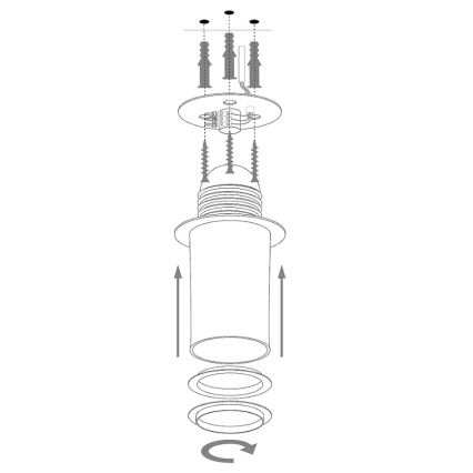 Fäst ljuskrona SOLARIS 1xE27/60W/230V diameter 48 cm silver/svart