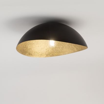 Fäst ljuskrona SOLARIS 1xE27/60W/230V diameter 48 cm svart/guld