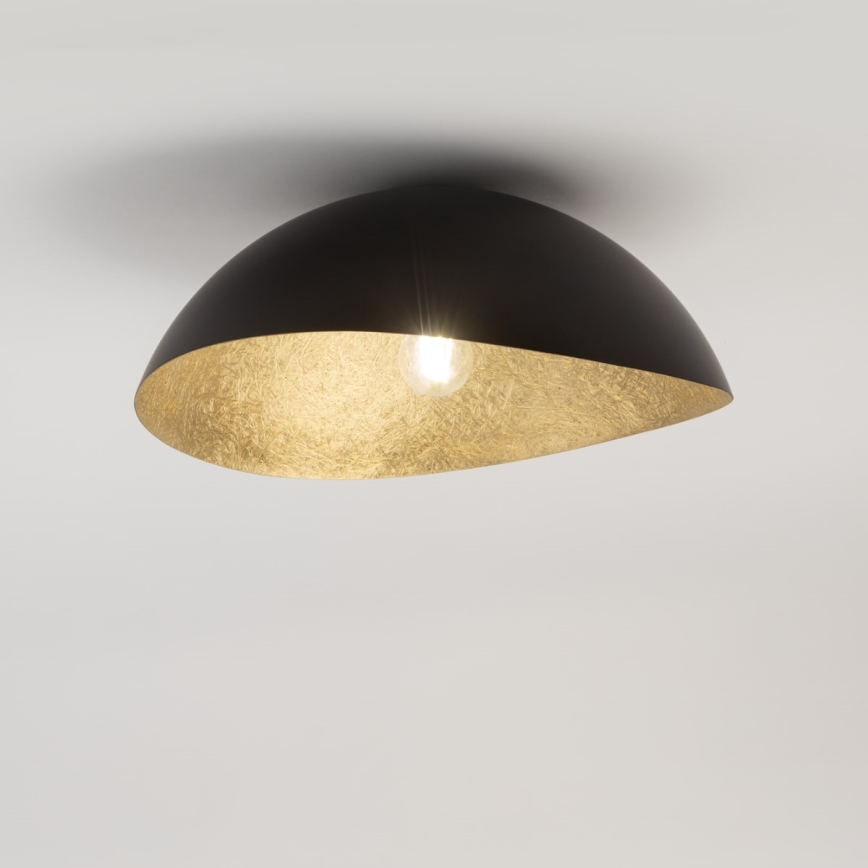 Fäst ljuskrona SOLARIS 1xE27/60W/230V diameter 48 cm svart/guld