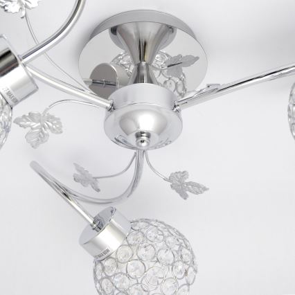 Fäst ljuskrona SOPHIA 3xE27/15W/230V skinande krom/genomskinlig