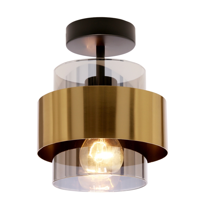 Fäst ljuskrona SPIEGA 1xE27/60W/230V guld/svart