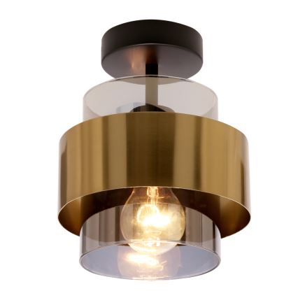 Fäst ljuskrona SPIEGA 1xE27/60W/230V guld/svart
