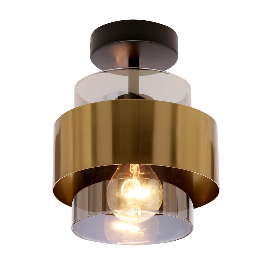 Fäst ljuskrona SPIEGA 1xE27/60W/230V guld/svart