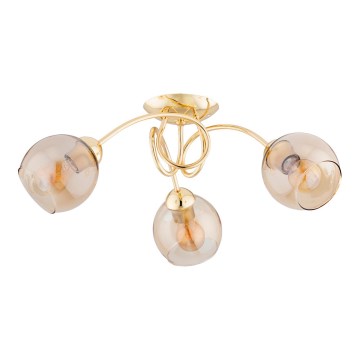 Fäst ljuskrona TEVI 3xE27/60W/230V guld/beige