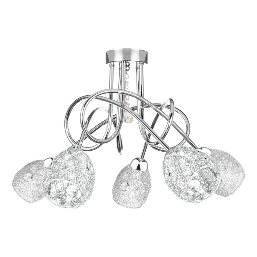 Fäst ljuskrona TWIST CRYSTAL 5xE14/40W/230V