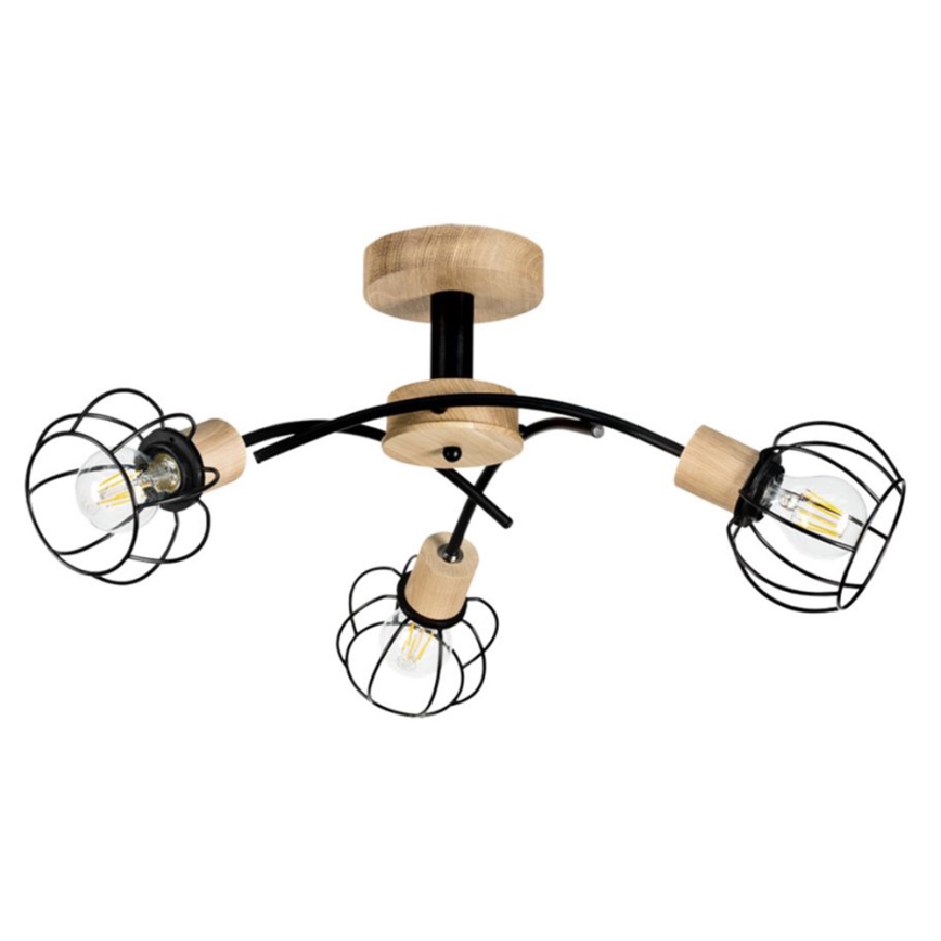 Fäst ljuskrona VIVIANE 3xE27/60W/230V ek - FSC-certifierad