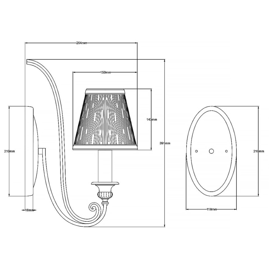 Feiss - Vägglampa ABBEY 1xE14/40W/230V