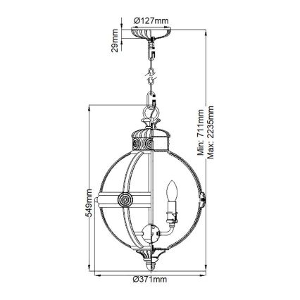 Feiss - Kedjelampa ADAMS 3xE14/60W/230V i brons