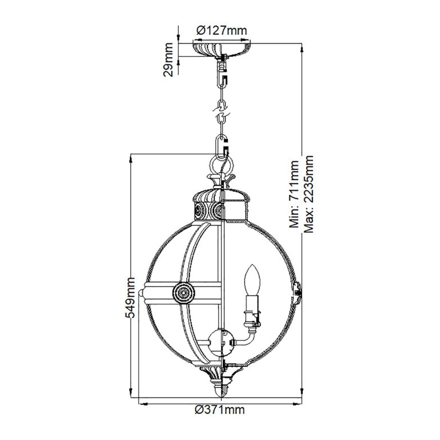 Feiss - Kedjelampa ADAMS 3xE14/60W/230V i brons
