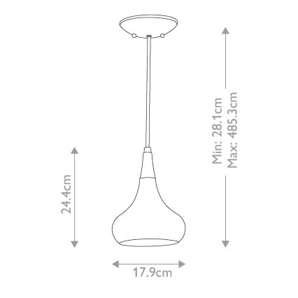 Feiss - Takpendel BESO med kabel 1xE27/60W/230V matt krom/svart