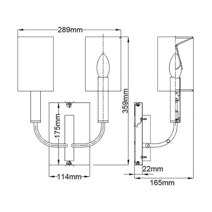 Feiss - Vägglampa BRIANNA 2xE14/60W/230V