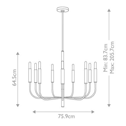 Feiss - Pendelkrona BRIANNA 9xE14/60W/230V