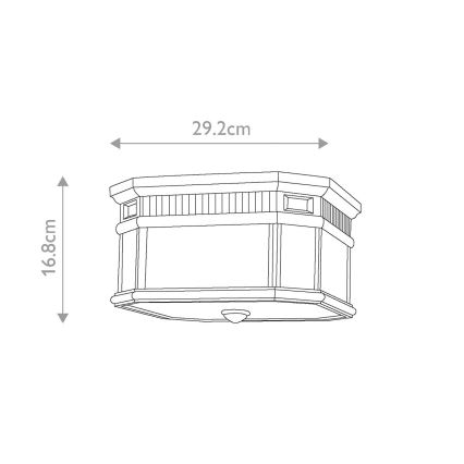 Feiss - Taklampa för utomhusbruk COTSWOLD LANE 2xE27/60W/230V IP44