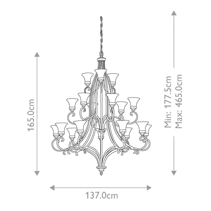 Feiss - Ljuskrona på kedja DRAWING ROOM 18xE27/60W/230V