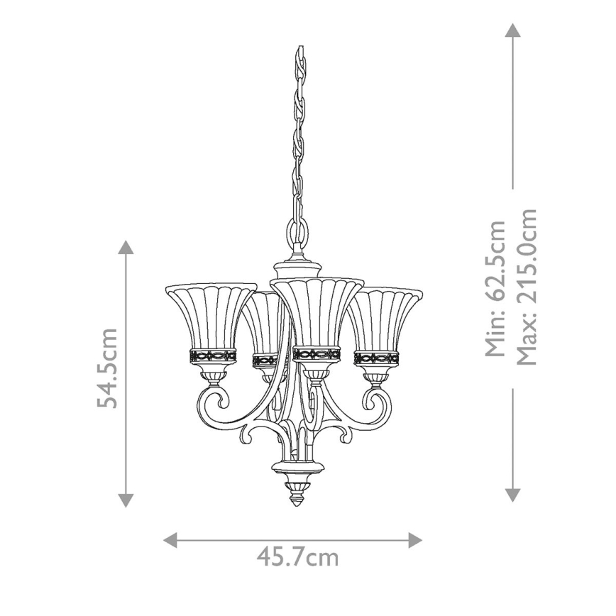 Feiss - Ljuskrona på kedja DRAWING ROOM 4xE27/60W/230V