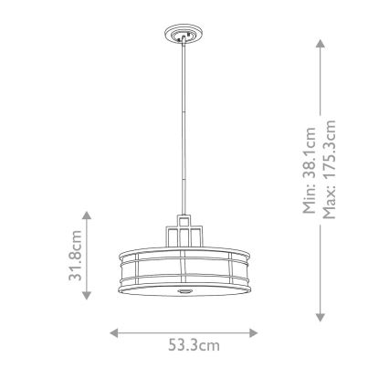 Feiss - Pendelkrona FUSION 3xE27/60W/230V