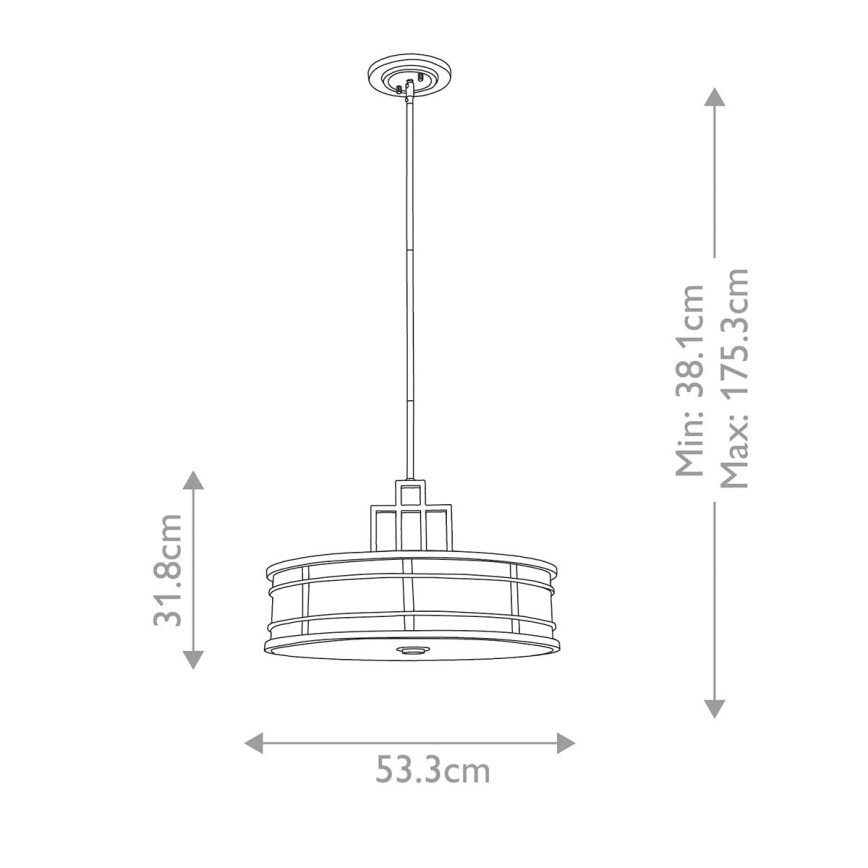 Feiss - Pendelkrona FUSION 3xE27/60W/230V